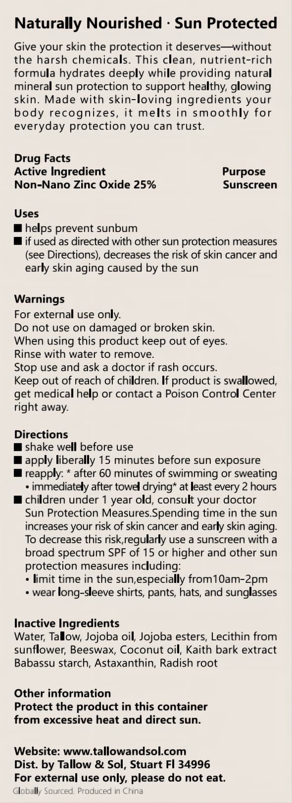 Kids Tallow Sunscreen Spf50 — Reference image, actual packaging may vary