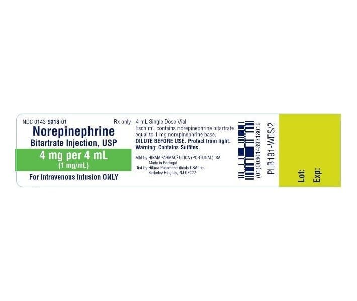 Levophed — Reference image, actual packaging may vary