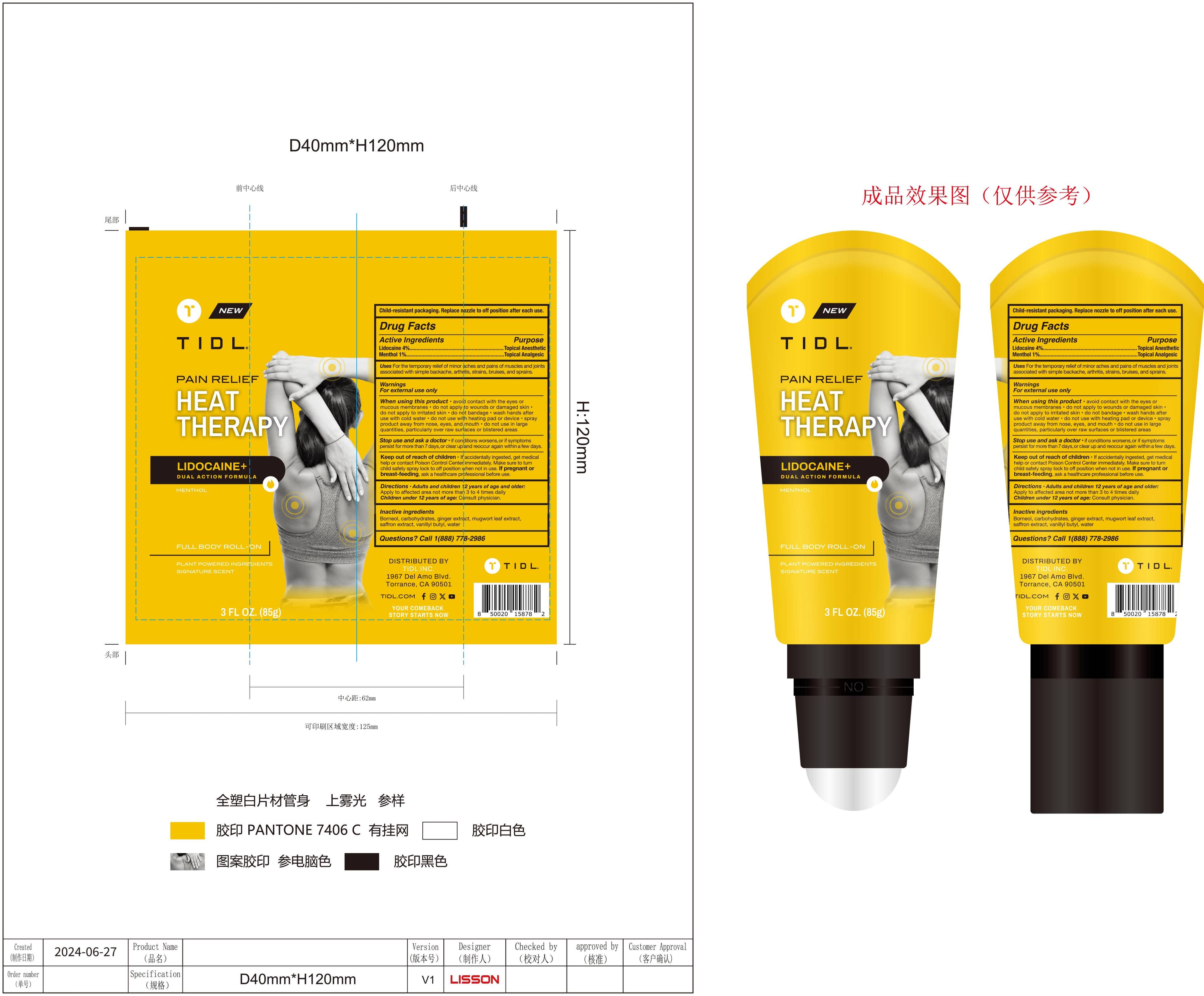 Tidl Pain Relief Heat Therapy Roll-On — Reference image, actual packaging may vary