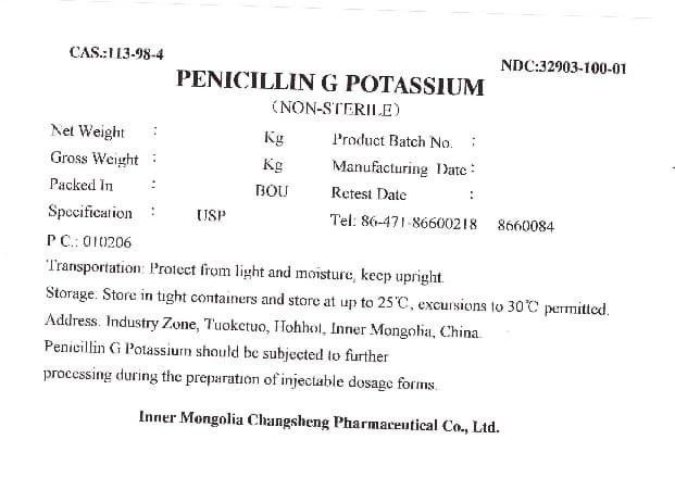 Penicillin G Potassium — Reference image, actual packaging may vary