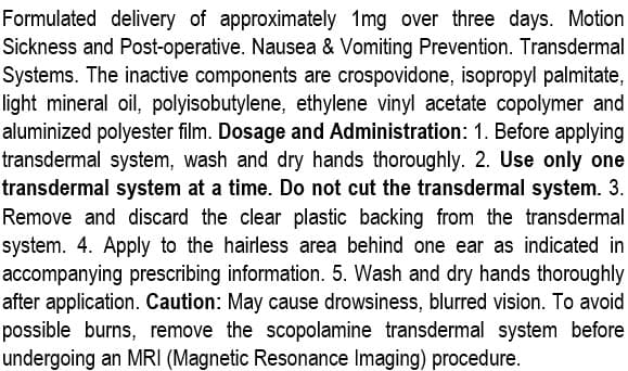 Scopolamine Transdermal System — Reference image, actual packaging may vary