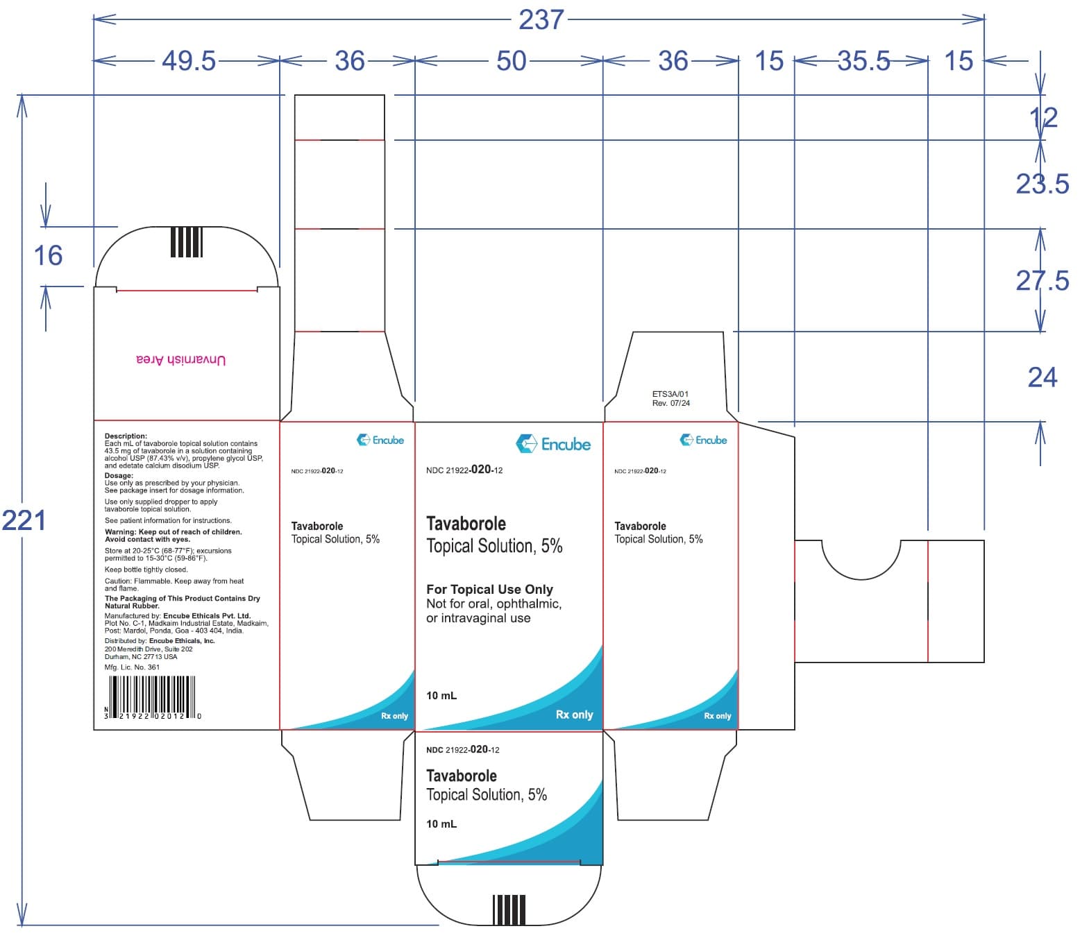 Tavaborole Topical Solution, 5% — Reference image, actual packaging may vary