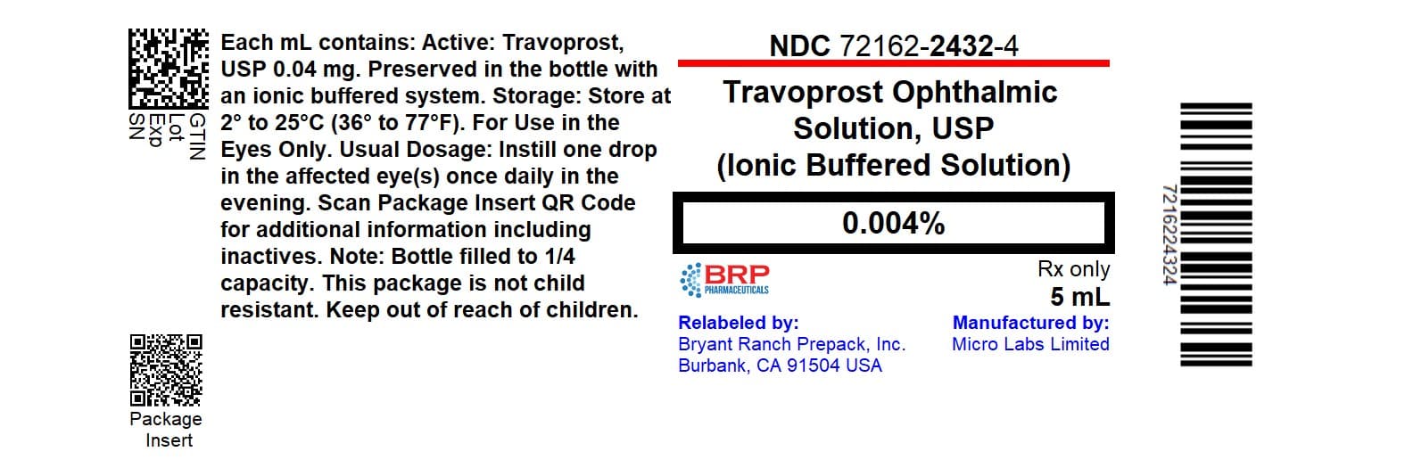Travoprost Ophthalmic Solution — Reference image, actual packaging may vary