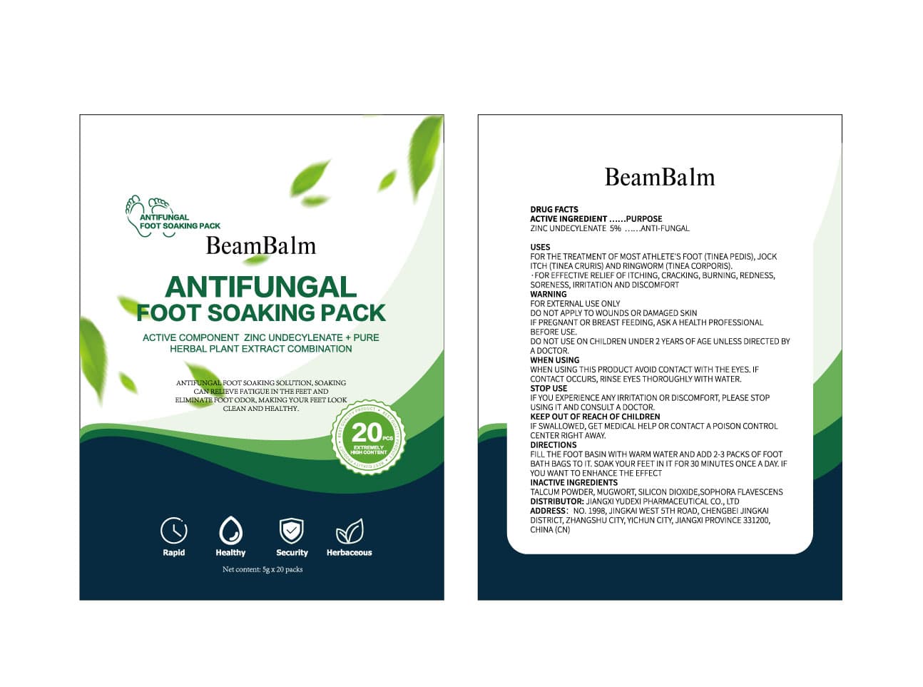 Beambalm Antifungal Foot Soaking Pack — Reference image, actual packaging may vary