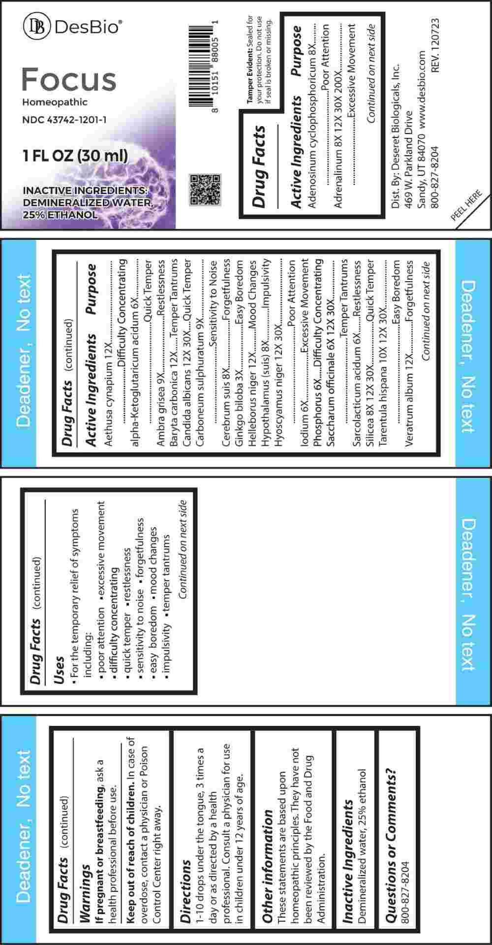 Focus package label