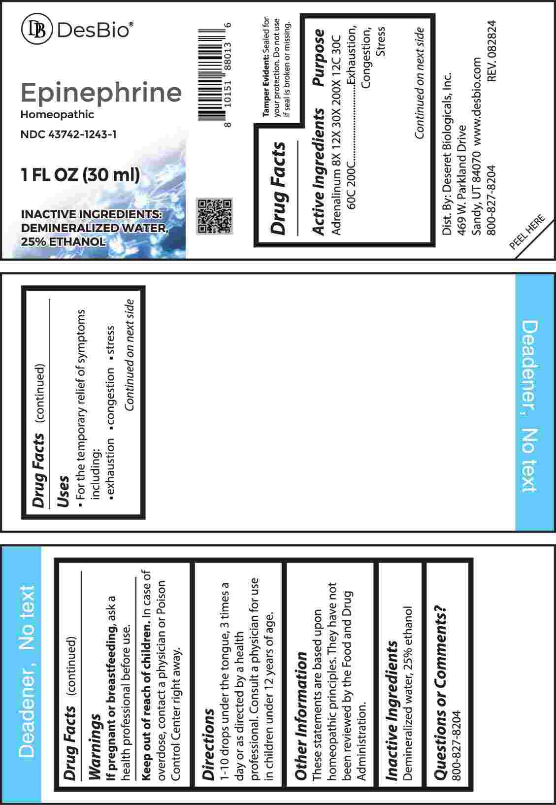 Epinephrine package label