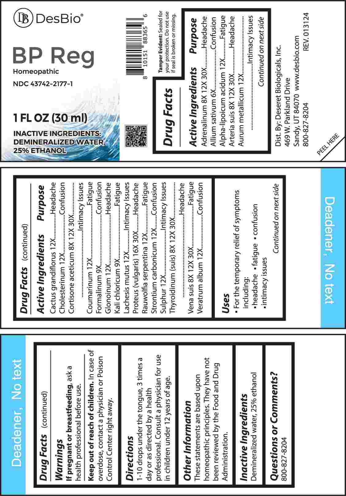 BP Reg package label