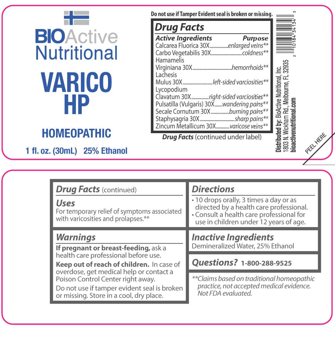 Varico Hp package label