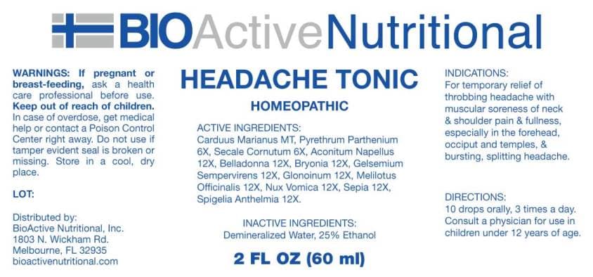 Headache Tonic package label