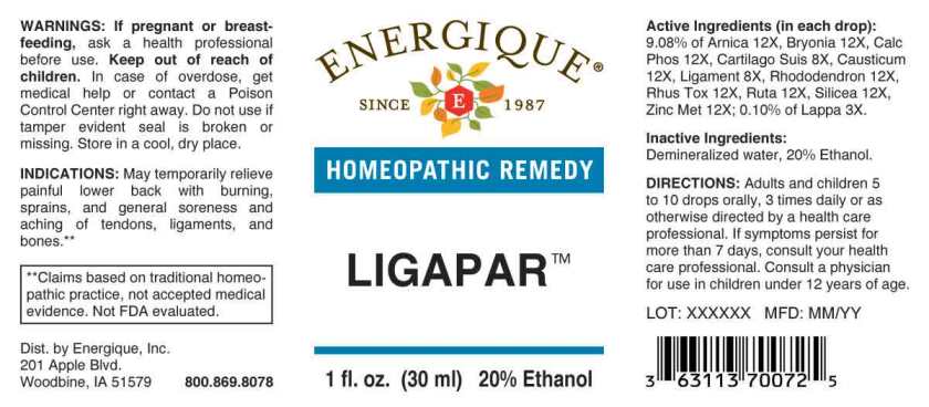 Ligapar package label