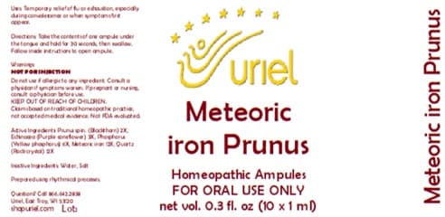 Meteoric Iron Prunus package label