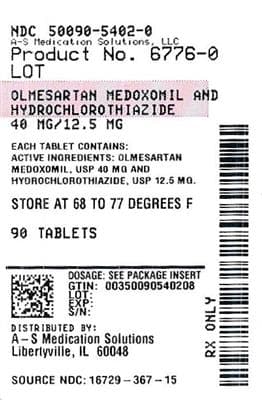 Olmesartan Medoxomil and Hydrochlorothiazide package label