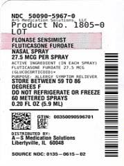 Flonase Sensimist package label