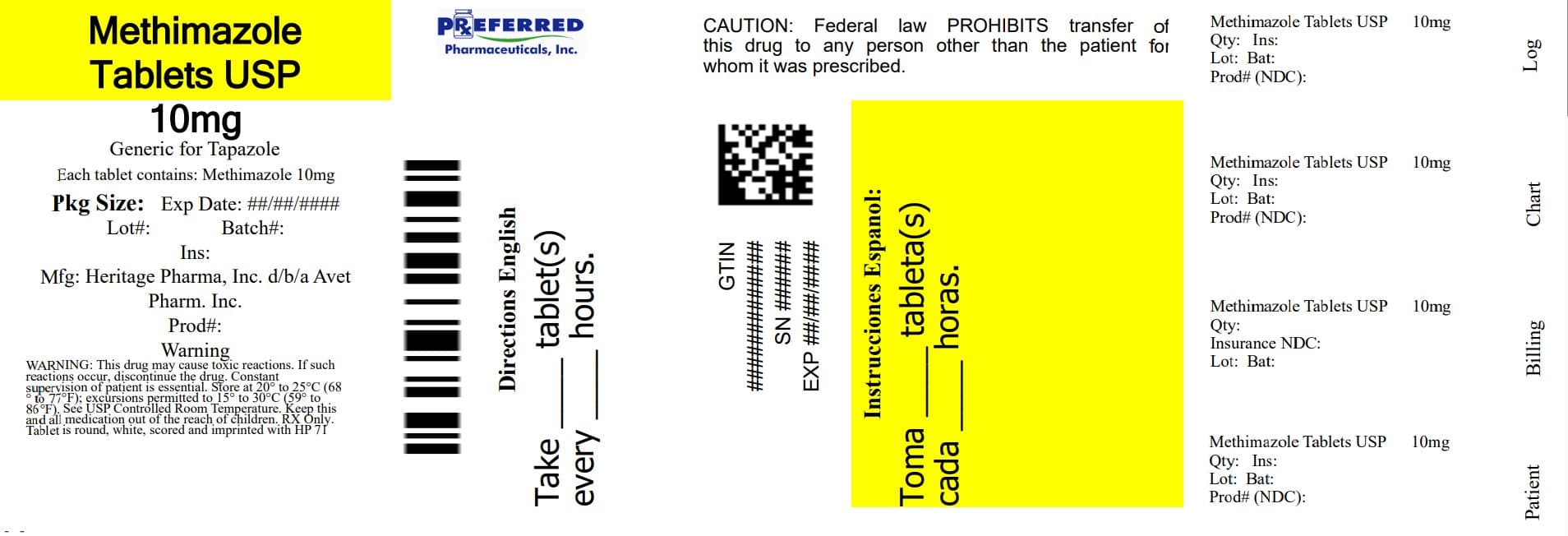 Methimazole package label