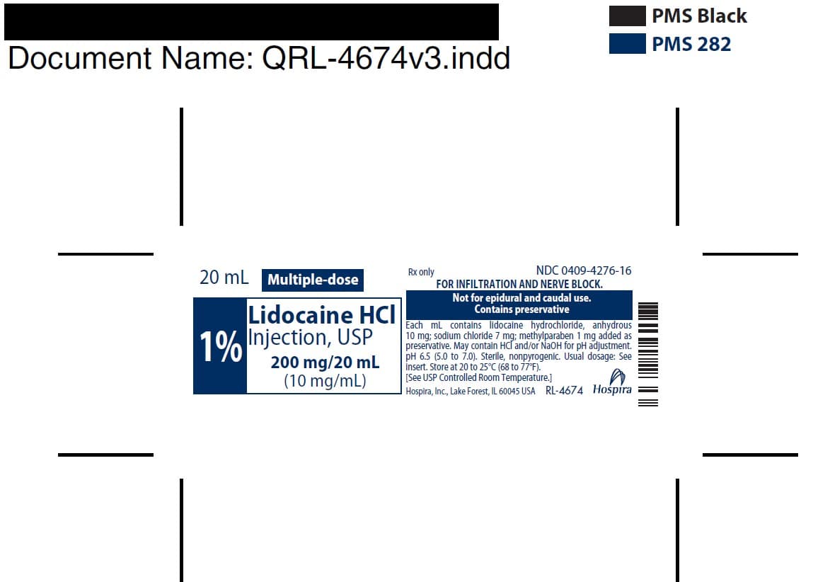 1% Lidocaine Hci package label
