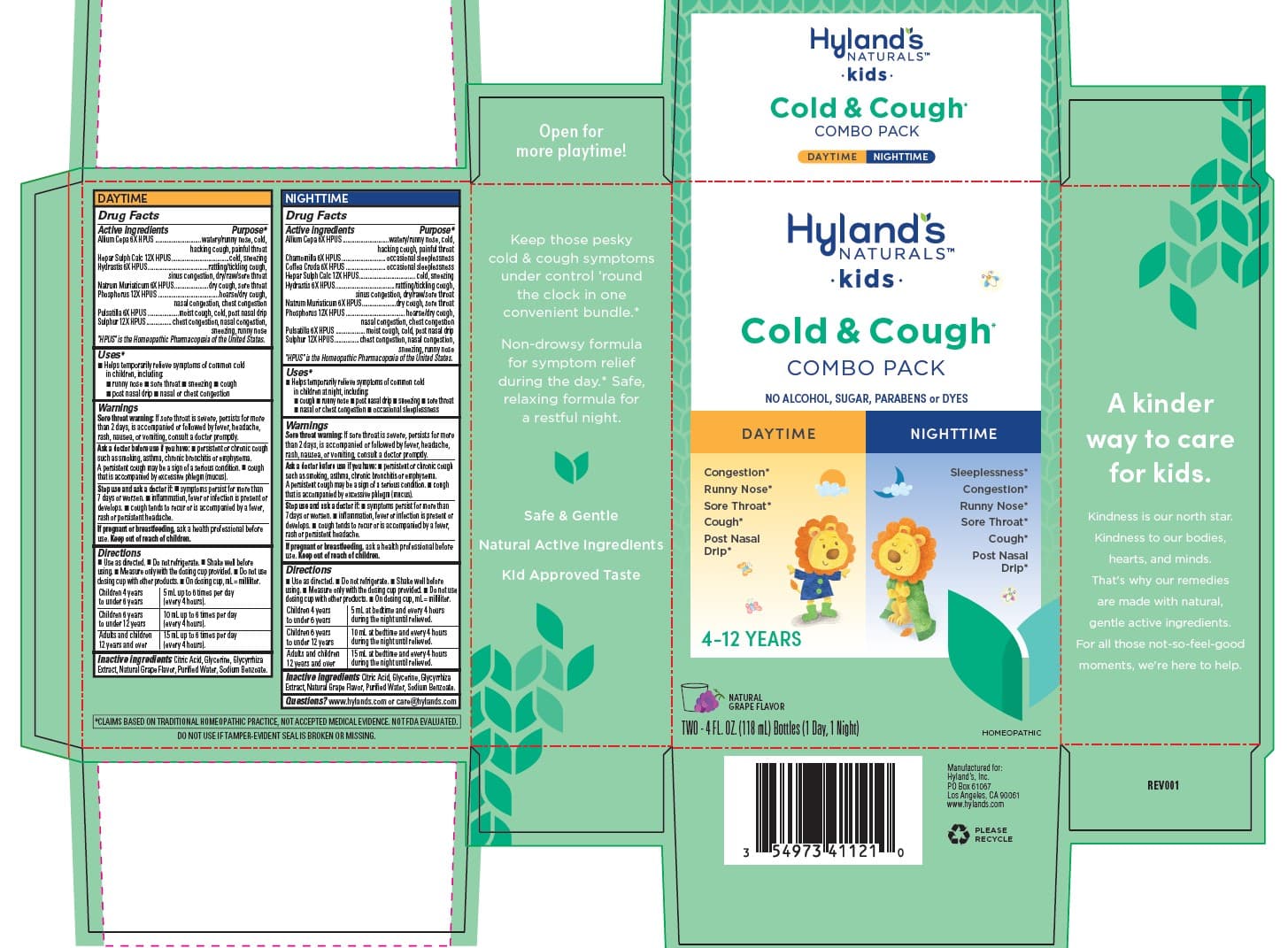 Kids Cold and Cough Daytime Grape Flavor package label