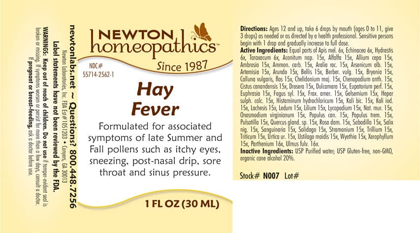 Hay Fever package label