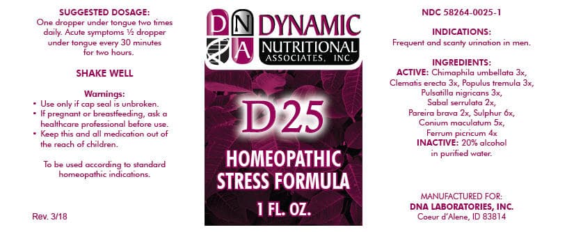 D-25 package label