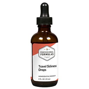 Travel Sickness Drops package label