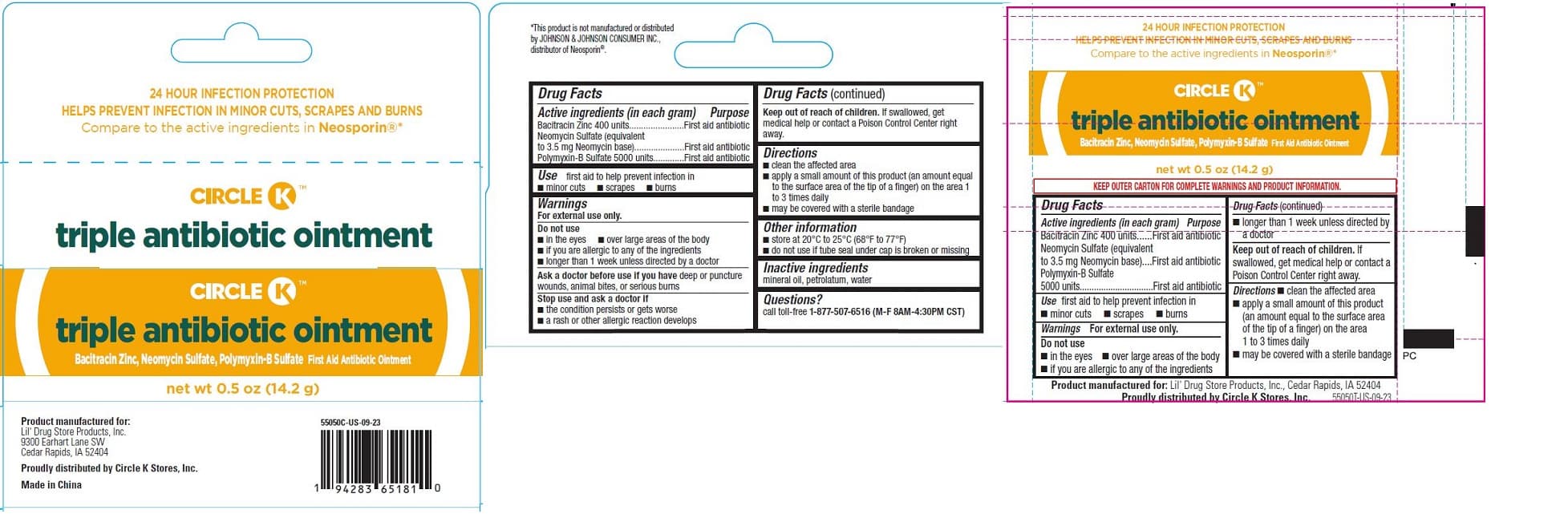 Dermfree Triple Antibiotic package label