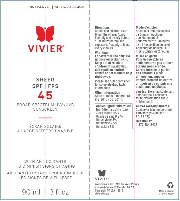 Vivier Sheer SPF 45 package label