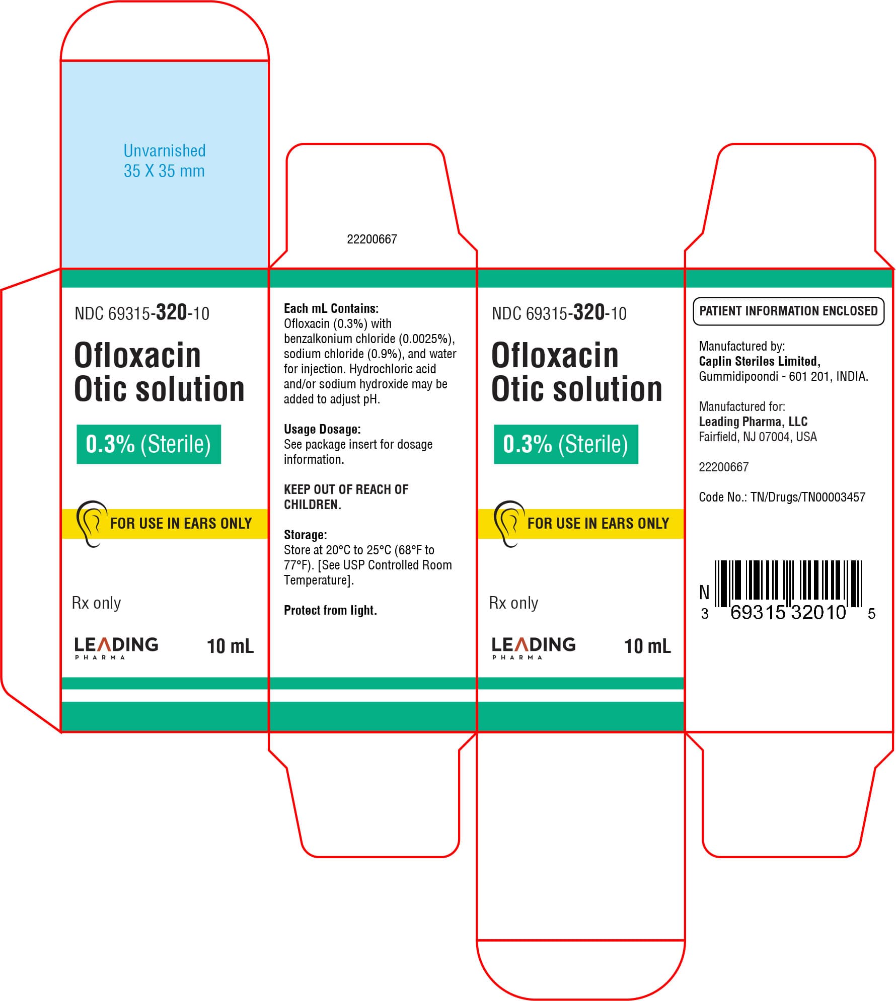 Ofloxacin package label