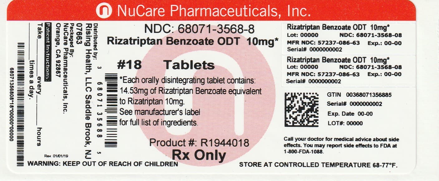 Rizatriptan Benzoate package label