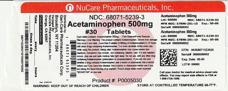 Acetaminophen package label