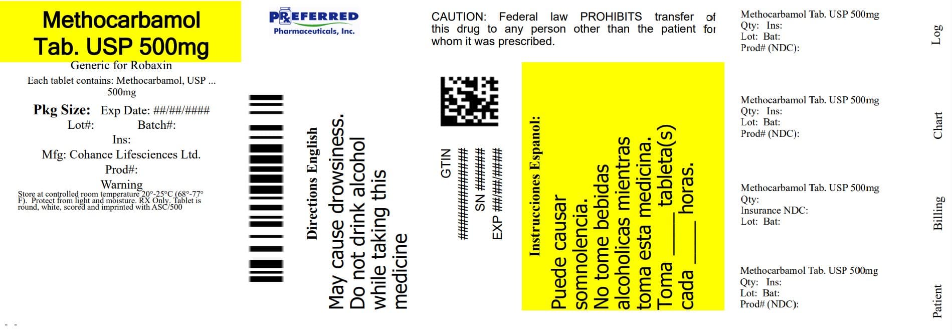 Methocarbamol package label