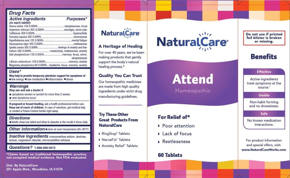 Attend package label
