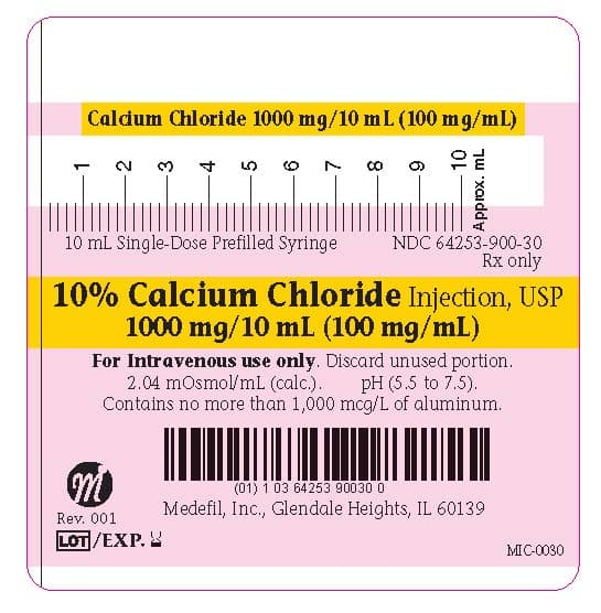 Calcium Chloride Injection package label