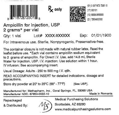 Ampicillin Injection package label