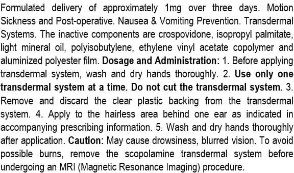Scopolamine Trandermal System package label