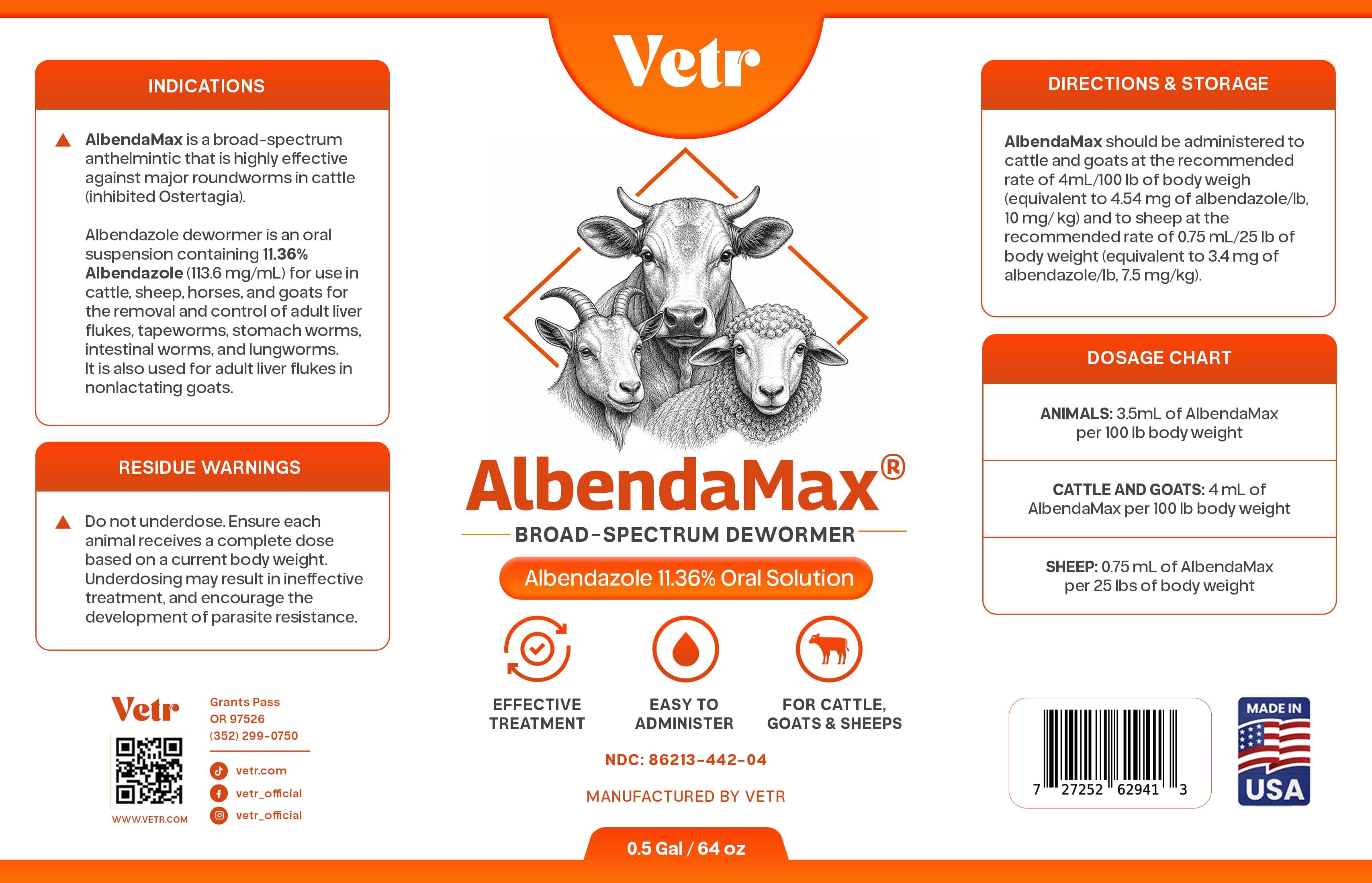 Albendazole package label