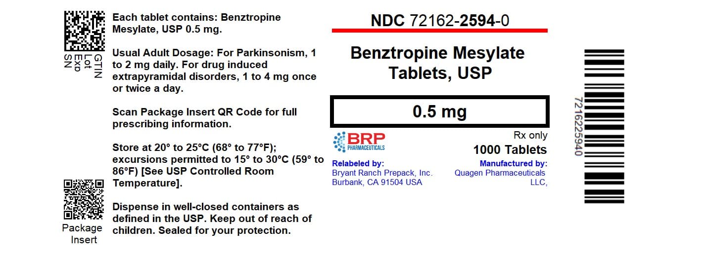 Benztropine Mesylate package label