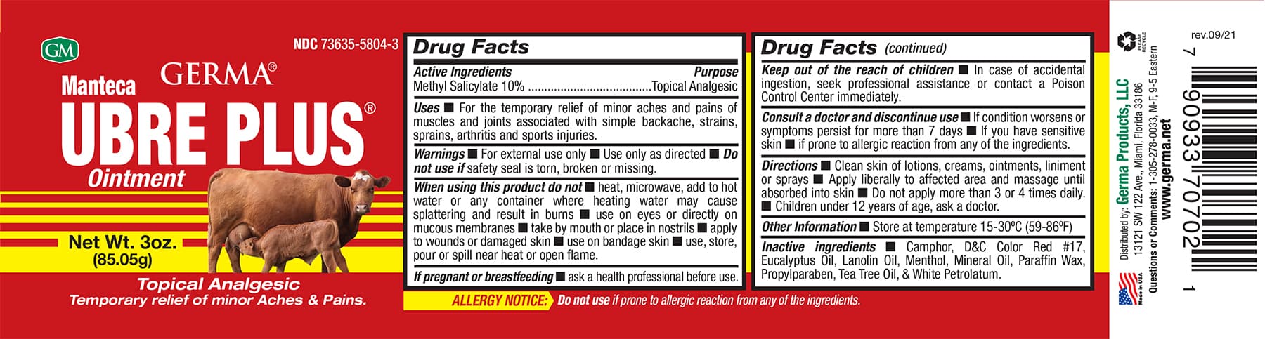 Methylten package label