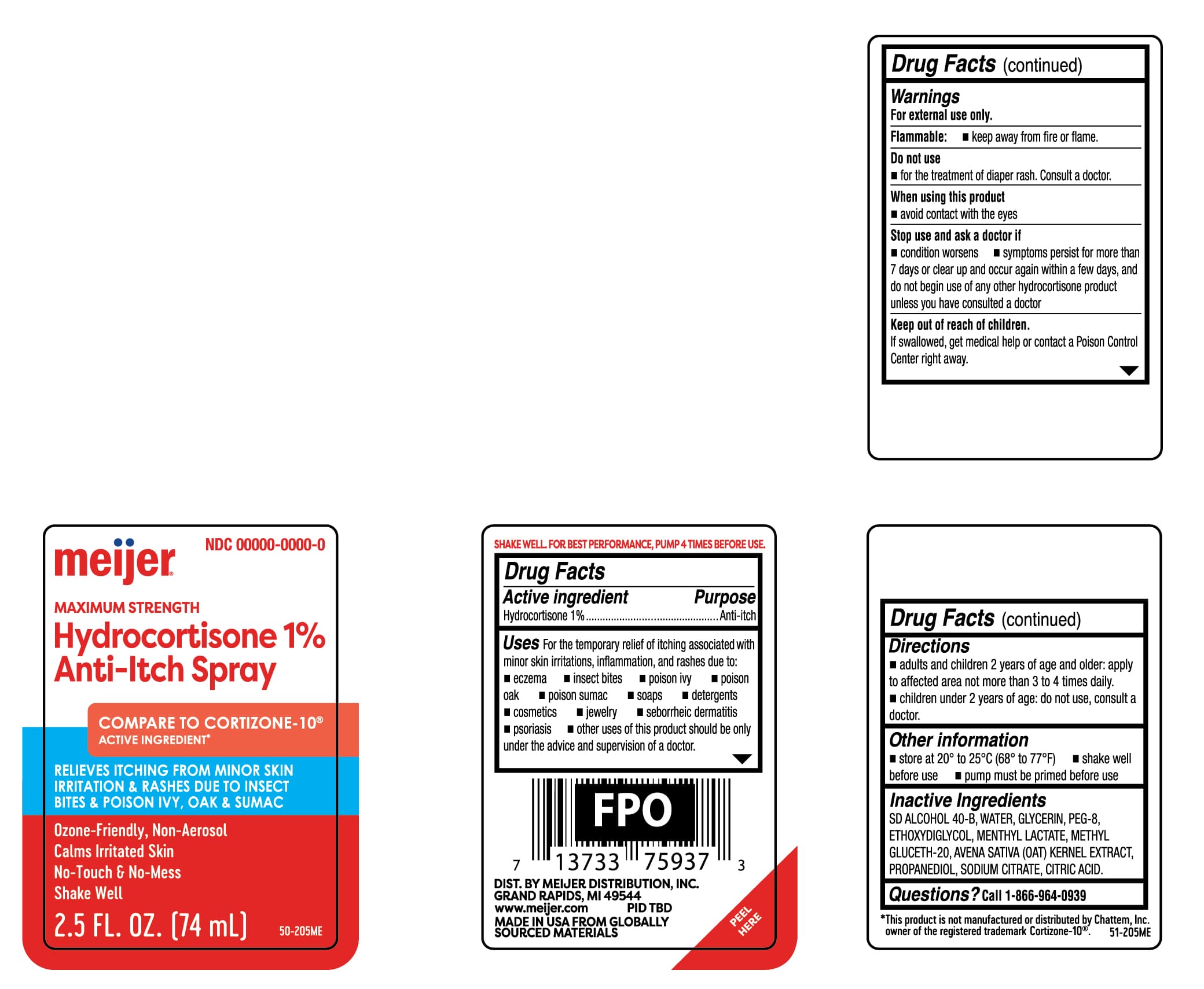 Hydrocortisone Spray package label