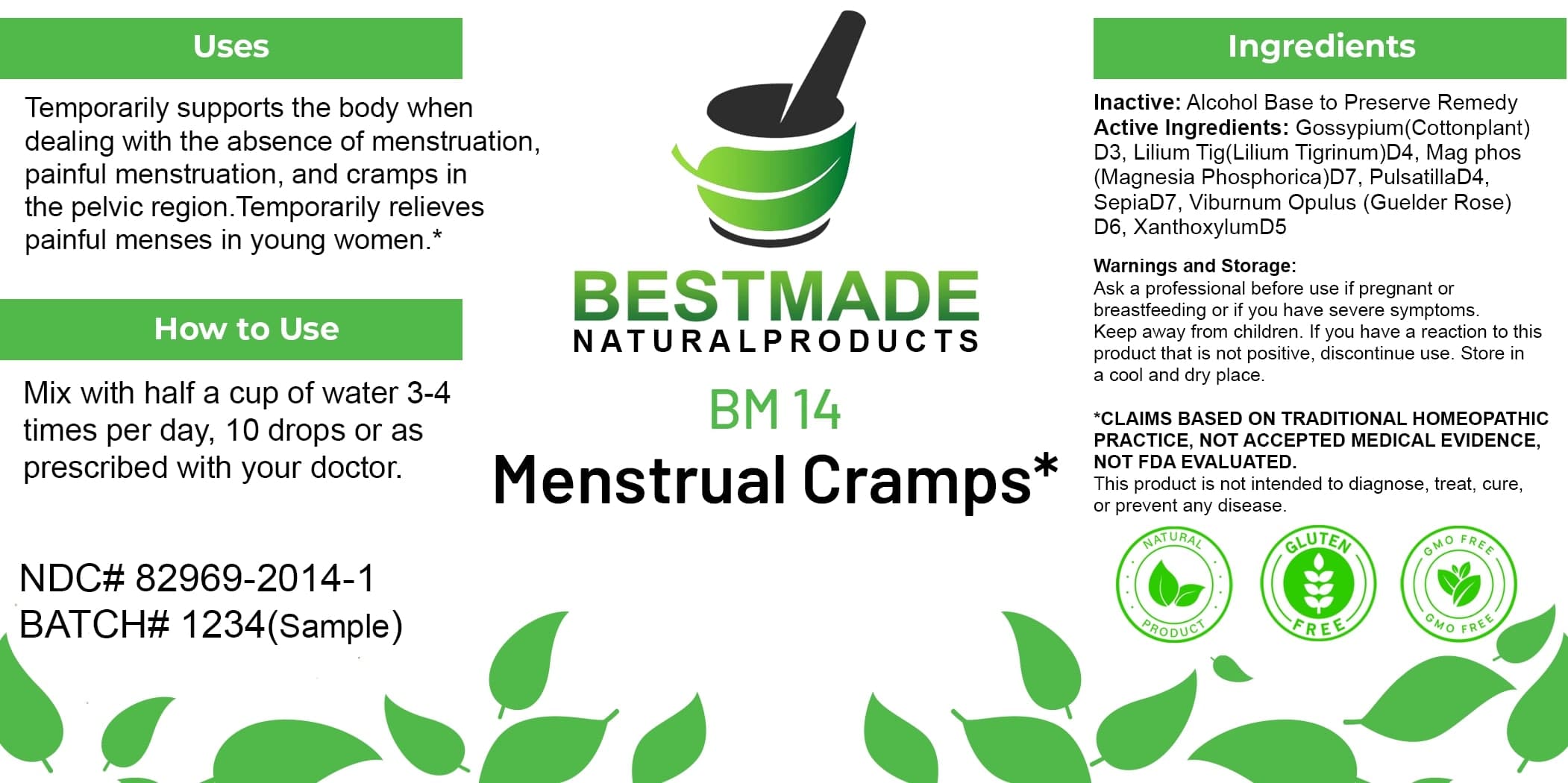 Bestmade Natural Products Bm14 package label