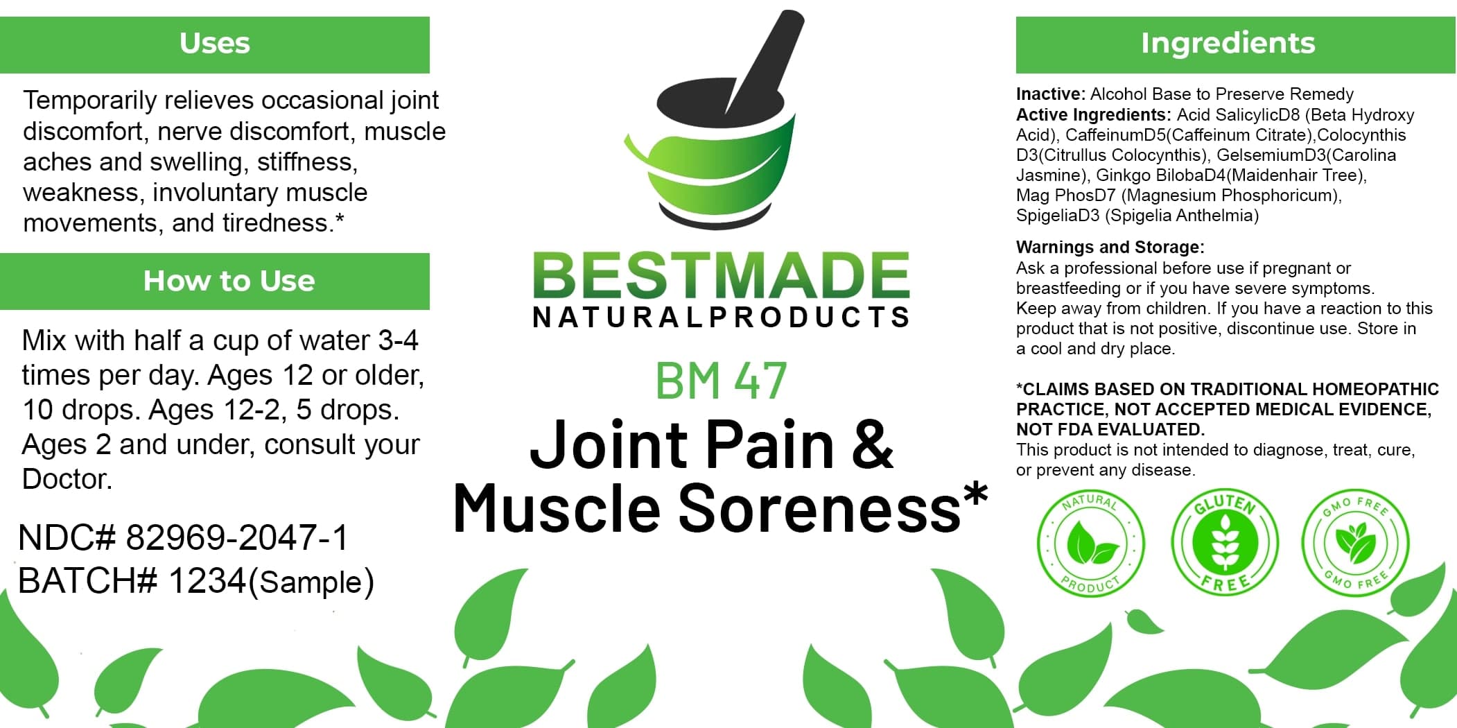 Bestmade Natural Products Bm249 package label