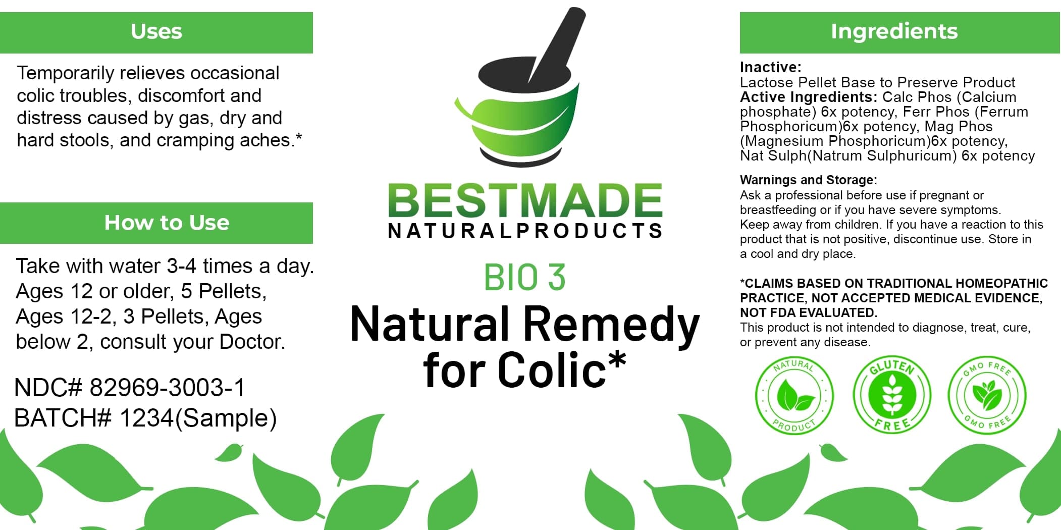 Bestmade Natural Products Bio3 Lactose Free package label