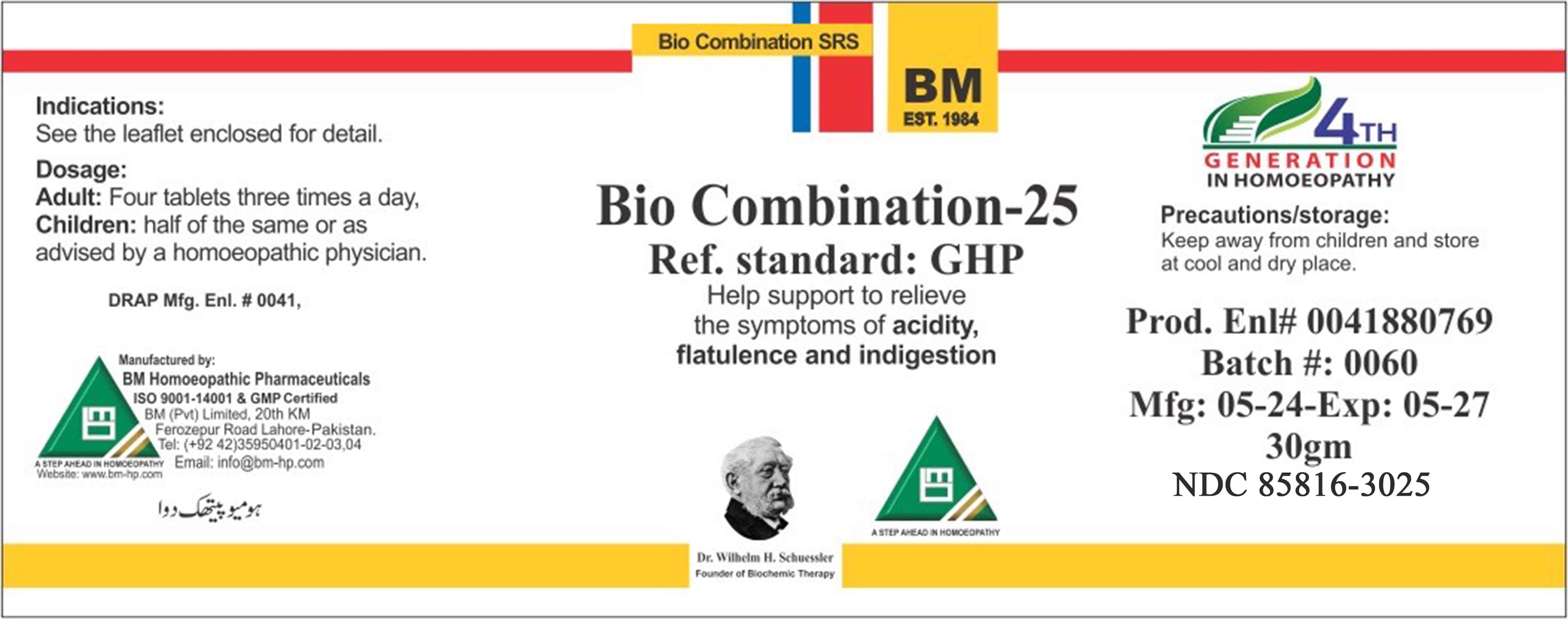 Bestmade Natural Products Bio25 package label