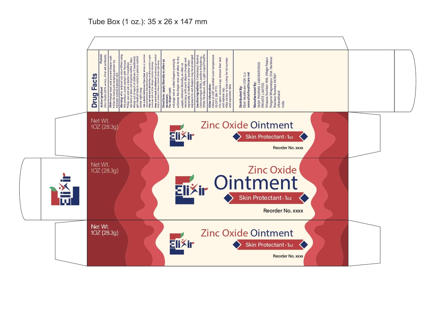 Elixirzincocare package label