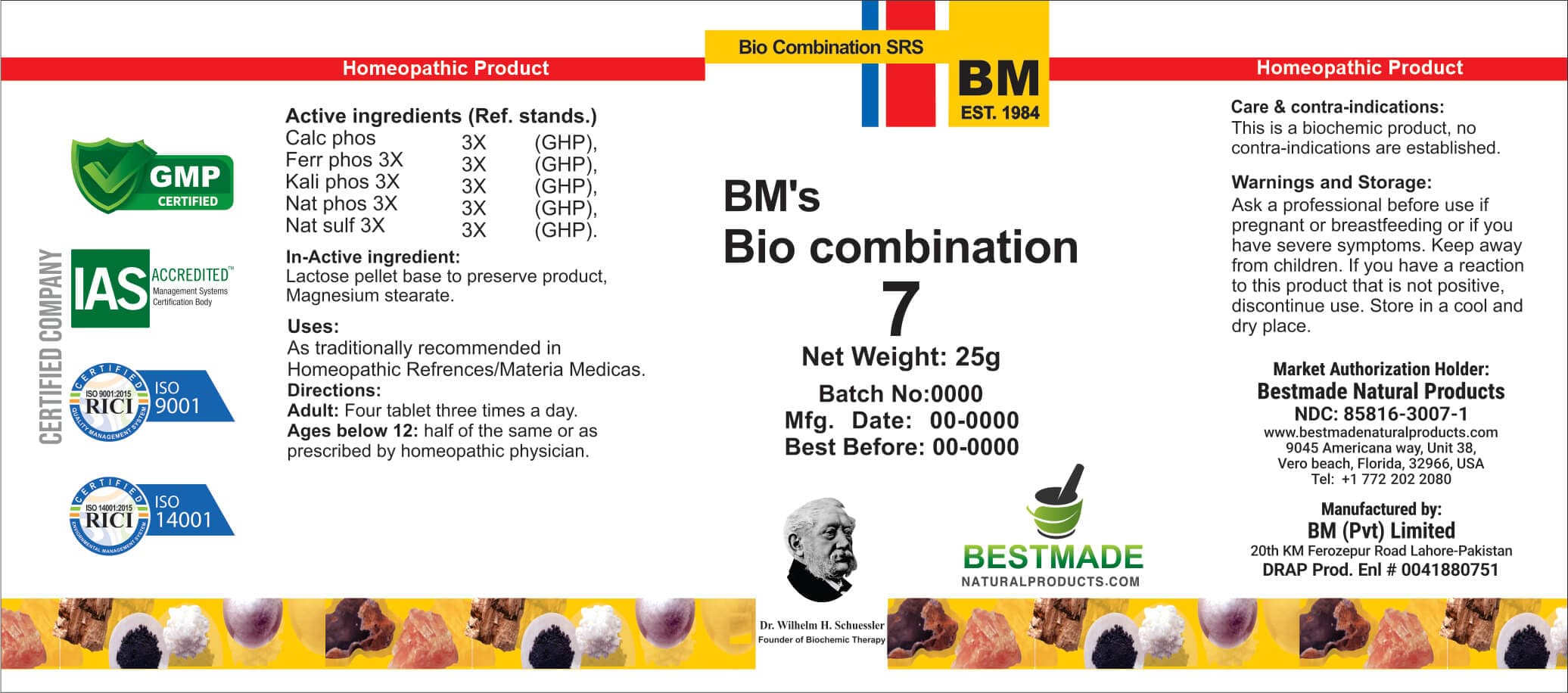 Bm Bio7 package label