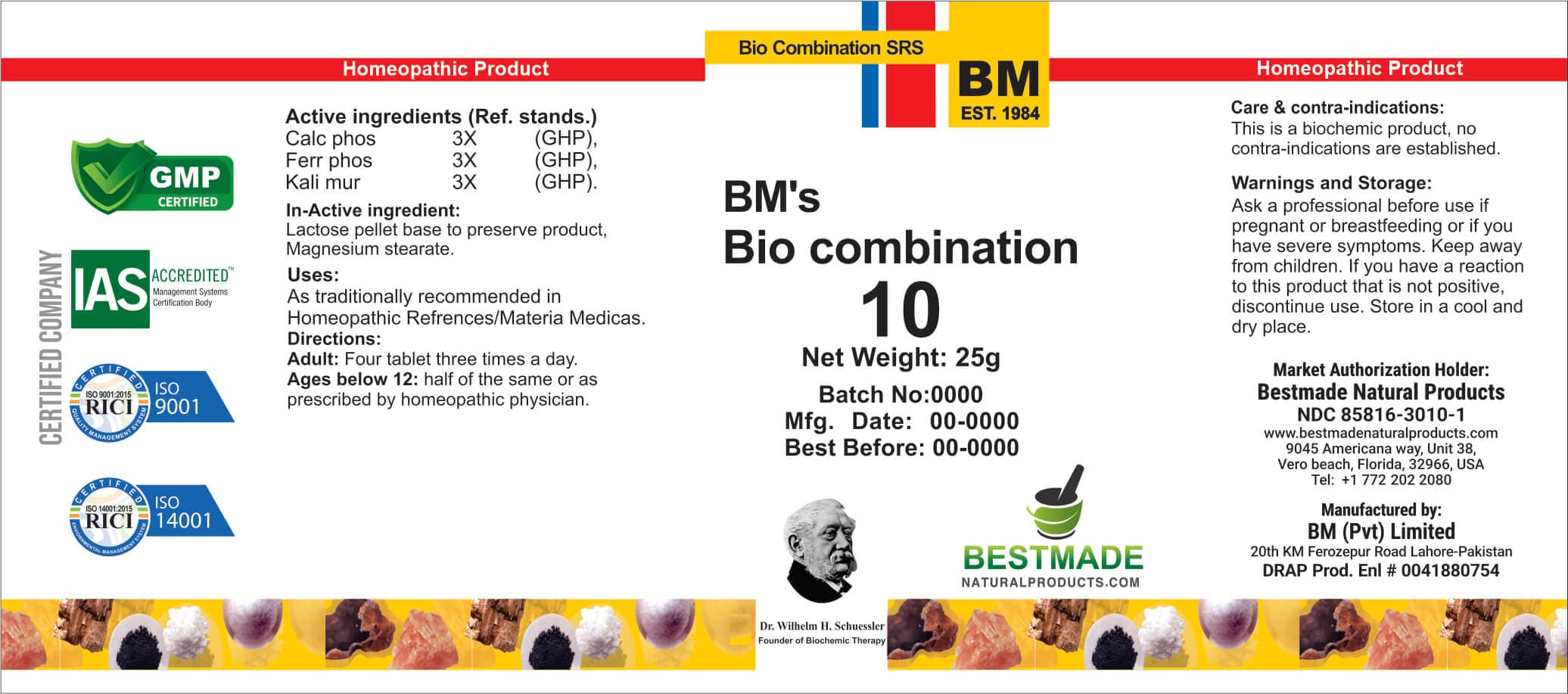 Bm Bio10 package label